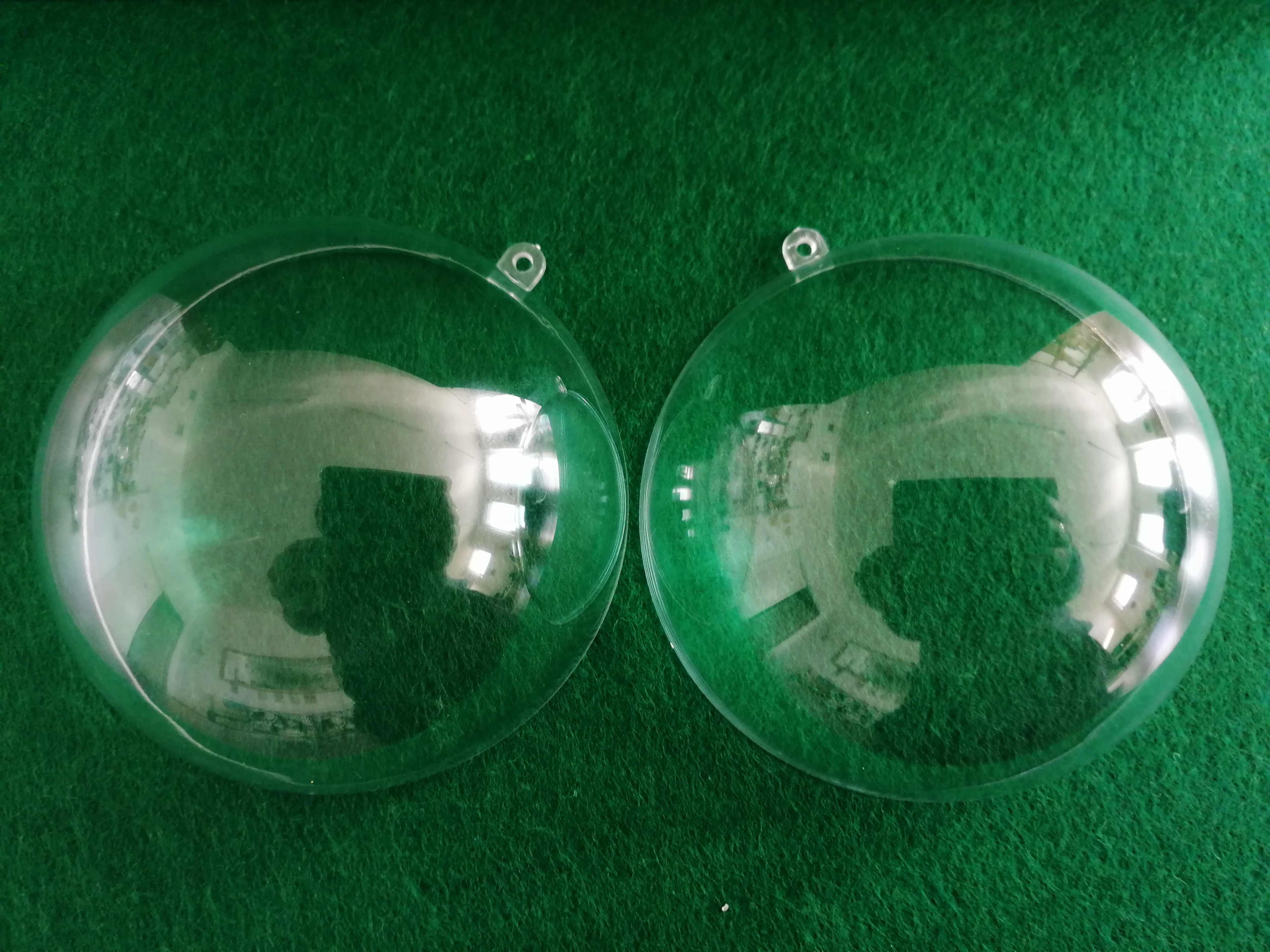 Priehľadná umelohmotná guľa (2 dielna), 9 cm - Sada 15ks