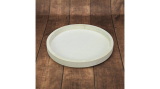 Drevený podnos, priemer 30 cm biely