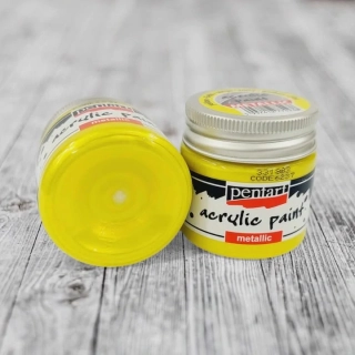 Kovová akrylová farba 50 ml - žltá