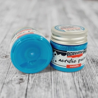 Kovová akrylová farba 50 ml - bledomodrá