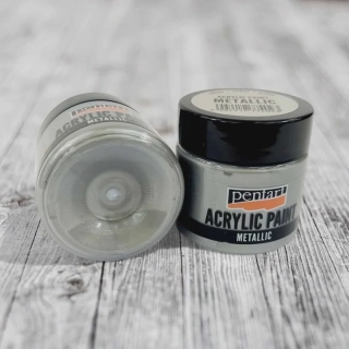 Kovová akrylová farba 50 ml - strieborná