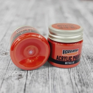 Kovová akrylová farba 50 ml - meď červená