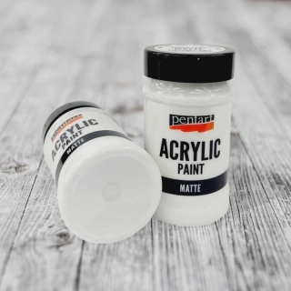 Matná akrylová farba, 100 ml -biela