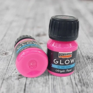 Akrylová farba svietiaca v tme, 30 ml -pink