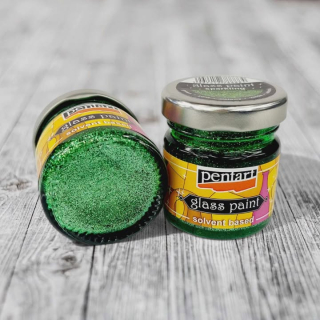 Farba na sklo 30ml - trblietavá zelená