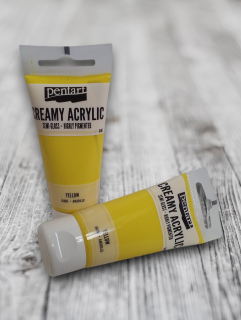 Krémová akrylka so zamatovým leskom, 60ml - žltá