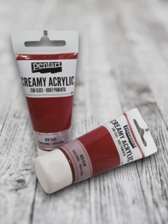 Krémová akrylka so zamatovým leskom, 60ml - červená hlina