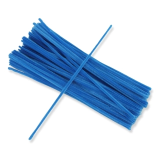 Chlpatý drôtik 6mm/30cm - modrý, 100ks/bal