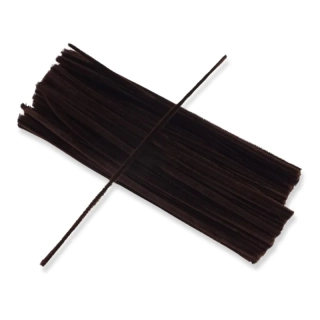Chlpatý drôtik 6mm/30cm - tmavohnedý, 100ks/bal