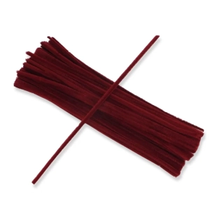 Chlpatý drôtik 6mm/30cm - bordový, 100ks/bal
