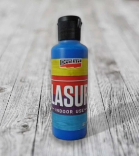 Lazúra na drevo, 80 ml modrá (interiér)