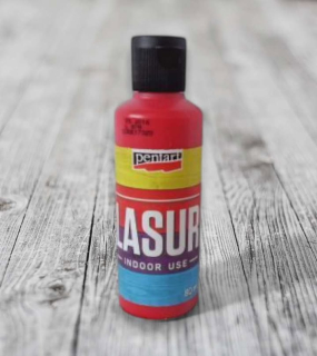 Lazúra na drevo, 80 ml červená(interiér)