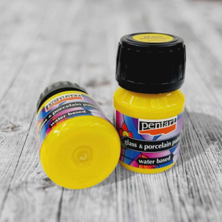 Farba na sklo a porcelán 30ml -  žltá