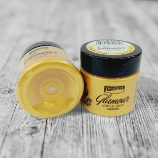 GLAMOUR metalická akrylová farba, 50ml -zlatá