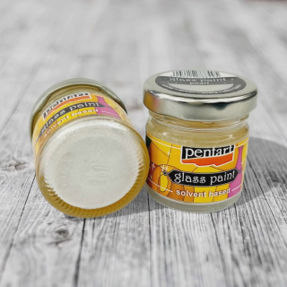 Farba na sklo 30ml - kovová biela
