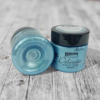 DELICATE metalická akryl. farba, 50ml-modrostrieborná