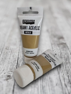 Metalická krémová akrylka, 60ml - antická zlatá