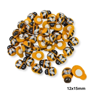 Drevená včielka samolepiaca 12x15mm, 10ks/balenie