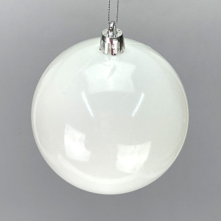 Plastová guľa 8 cm biela/6 ks
