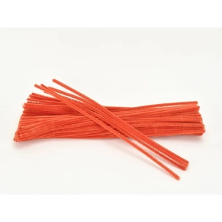 Chlpatý drôtik 6mm/30cm - oranžový, 100ks/bal