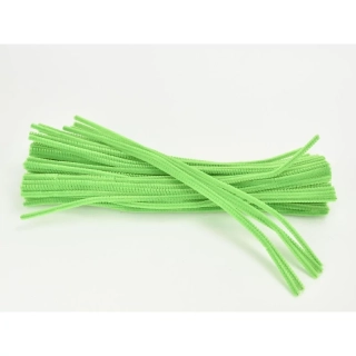 Chlpatý drôtik 6mm/30cm - svetlozelený, 100ks/bal
