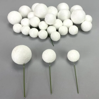 Zapichovacie gule trblietavé - biele, 30 ks