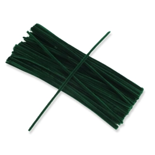 Chlpatý drôtik 6mm/30cm - jedlovozelený, 100ks/bal