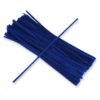 Chlpatý drôtik 6mm/30cm - tm. modrý, 100ks/bal