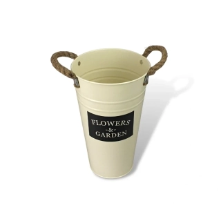 Zinkový kvetináč/váza biely 16x25 cm