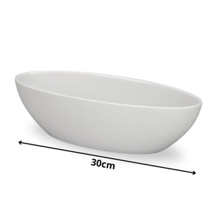 Dekoračná misa biela, melamín 30x8,5cm