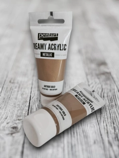 Metalická krémová akrylka, 60ml - antická medená