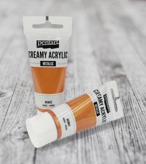 Metalická krémová akrylka, 60ml - bronzová
