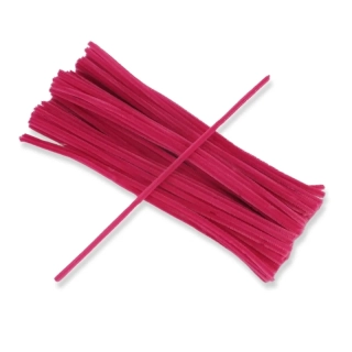 Chlpatý drôtik 6mm/30cm - magenta, 100ks/bal