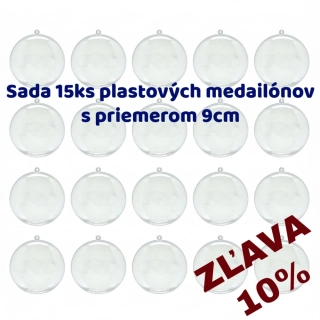Plastový medailon 9cm (2 dielna) - Sada 15ks