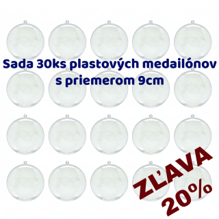 Plastový medailon 9cm (2 dielna) - Sada 30ks