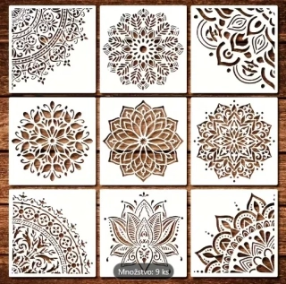Šablóna Mandala II. 9ks / 15x15 cm