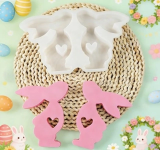 Silikonová forma - zajko ON a ONA so srdeičkom