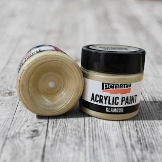GLAMOUR metalická akrylová farba, 50ml - antická strieborná