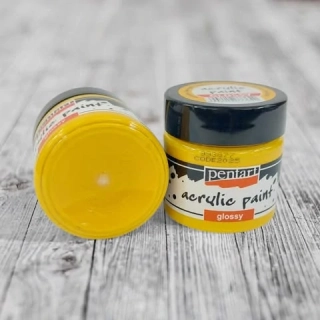 Lesklá akrylová farba, PENTART 50 ml -slnečná žltá