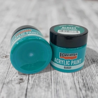 Lesklá akrylová farba, PENTART 50 ml -tyrkysová