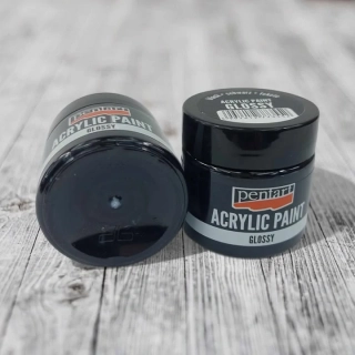Lesklá akrylová farba, PENTART 50 ml -čierna